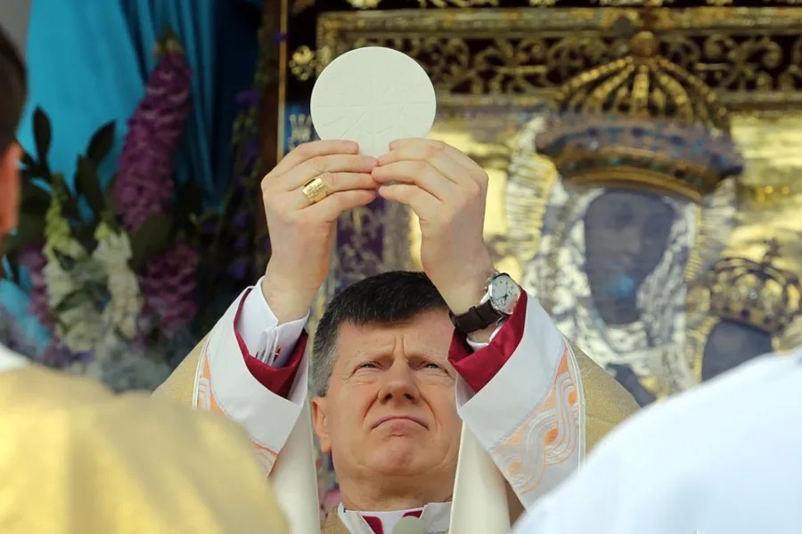 Archbishop Ante Jozić celebrates Mass before the icon of Our Lady of Budslau in Belarus, July 3, 2021.?w=200&h=150